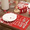 imageARKENY Mothers Day Placemats 12x18 Inches Set of 4 Heart Love Farmhouse Burlap Red Buffalo Plaid Indoor Anniversary Wedding Valentines Table Decorations for Home Party AP22418