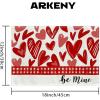 imageARKENY Mothers Day Placemats 12x18 Inches Set of 4 Heart Love Farmhouse Burlap Red Buffalo Plaid Indoor Anniversary Wedding Valentines Table Decorations for Home Party AP22418