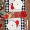 imageARKENY Mothers Day Placemats 12x18 Inches Set of 4 Love Heart Seasonal Farmhouse Burlap Buffalo Plaid Indoor Kitchen Anniversary Wedding Dining Valentines Table Decorations for Home Party AP02418Buffalo Plaid