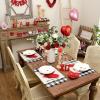 imageARKENY Mothers Day Placemats 12x18 Inches Set of 4 Love Heart Seasonal Farmhouse Burlap Buffalo Plaid Indoor Kitchen Anniversary Wedding Dining Valentines Table Decorations for Home Party AP02418Buffalo Plaid
