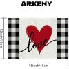 imageARKENY Mothers Day Placemats 12x18 Inches Set of 4 Love Heart Seasonal Farmhouse Burlap Buffalo Plaid Indoor Kitchen Anniversary Wedding Dining Valentines Table Decorations for Home Party AP02418Buffalo Plaid