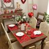imageARKENY Mothers Day Placemats 12x18 Inches Set of 4 Love Heart Seasonal Farmhouse Burlap Red Indoor Kitchen Anniversary Wedding Dining Table Mats Valentines Table Decoration for Home Party AP02318