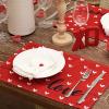 imageARKENY Mothers Day Placemats 12x18 Inches Set of 4 Love Heart Seasonal Farmhouse Burlap Red Indoor Kitchen Anniversary Wedding Dining Table Mats Valentines Table Decoration for Home Party AP02318