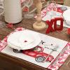 imageARKENY Mothers Day Placemats 12x18 Inches Set of 4 Love You More Truck Heart Farmhouse Burlap Pink Indoor Anniversary Wedding Valentines Table Decorations for Home Party AP53318
