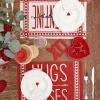 imageARKENY Mothers Day Placemats Set of 4 Love You More Hugs Kisses Seasonal Farmhouse Burlap Indoor Kitchen Anniversary Wedding Dining Table Mats Valentines Table Decoration for Home Party
