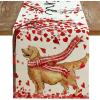 imageARKENY Mothers Day Table Runner 13x72 InchesDog Heart Seasonal Farmhouse Burlap Indoor Kitchen Anniversary Wedding Dining Valentines Table Decorations for Home Party AT34172