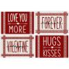imageARKENY Mothers Day Placemats Set of 4 Love You More Hugs Kisses Seasonal Farmhouse Burlap Indoor Kitchen Anniversary Wedding Dining Table Mats Valentines Table Decoration for Home Party