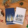 imageMerry Christmas Kitchen Towels Set of 2Blue Xmas Tree Dish Hand Towels Holiday Home Indoor Bathroom Party Seasonal Noel Decorations DD027Blue