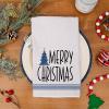 imageMerry Christmas Kitchen Towels Set of 2Blue Xmas Tree Dish Hand Towels Holiday Home Indoor Bathroom Party Seasonal Noel Decorations DD027Blue