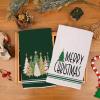 imageMerry Christmas Kitchen Towels Set of 2Blue Xmas Tree Dish Hand Towels Holiday Home Indoor Bathroom Party Seasonal Noel Decorations DD027Green