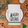 imageMerry Christmas Kitchen Towels Set of 2Blue Xmas Tree Dish Hand Towels Holiday Home Indoor Bathroom Party Seasonal Noel Decorations DD027Green