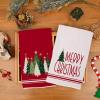 imageMerry Christmas Kitchen Towels Set of 2Blue Xmas Tree Dish Hand Towels Holiday Home Indoor Bathroom Party Seasonal Noel Decorations DD027Red