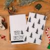 imageMerry Christmas Kitchen Towels Set of 2Green Xmas Tree Snow Dish Hand Towels Holiday Home Indoor Bathroom Party Seasonal Noel Decorations DD051Black