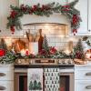 imageMerry Christmas Kitchen Towels Set of 2Green Xmas Tree Snowflake Dish Hand Towels Holiday Home Indoor Bathroom Party Seasonal Noel Decorations DD018Green
