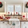imageMerry Christmas Kitchen Towels Set of 2Green Xmas Tree Snowflake Dish Hand Towels Holiday Home Indoor Bathroom Party Seasonal Noel Decorations DD018Green