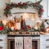 imageNutcrackers Christmas Kitchen Towels Set of 2Red Snowflake Xmas Tree Dish Hand Towels Holiday Home Indoor Bathroom Party Seasonal Noel Decorations DD036Pink