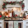 imageNutcrackers Christmas Kitchen Towels Set of 2Red Snowflake Xmas Tree Dish Hand Towels Holiday Home Indoor Bathroom Party Seasonal Noel Decorations DD036Green