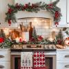 imageNutcrackers Christmas Kitchen Towels Set of 2Red Snowflake Xmas Tree Dish Hand Towels Holiday Home Indoor Bathroom Party Seasonal Noel Decorations DD036Red