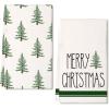 imageMerry Christmas Kitchen Towels Set of 2Green Xmas Tree Snow Dish Hand Towels Holiday Home Indoor Bathroom Party Seasonal Noel Decorations DD051Blue