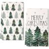 imageMerry Christmas Kitchen Towels Set of 2Green Xmas Tree Snowflake Dish Hand Towels Holiday Home Indoor Bathroom Party Seasonal Noel Decorations DD018Green