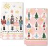 imageNutcrackers Christmas Kitchen Towels Set of 2Red Snowflake Xmas Tree Dish Hand Towels Holiday Home Indoor Bathroom Party Seasonal Noel Decorations DD036Pink