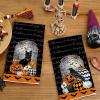 imageARKENY Pumpkin Crow Halloween Kitchen Towels Set of 2Black Bat Web Cat Dish Towels 18x26 InchFarmhouse Home Indoor Vintage Party Decoration AD396