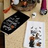 imageARKENY Pumpkin Ghost Halloween Kitchen Towels Set of 2Black Bat Boo Dish Towels 18x26 InchFarmhouse Home Indoor Vintage Party Decoration AD394