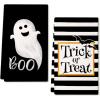 imageARKENY Halloween Kitchen Towels for Halloween DecorationsBlack Bats Ghost Trick or Treat Saying Dish Towels 18x26 InchFarmhouse Home Indoor Vintage Party Decor AD368