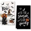 imageARKENY Pumpkin Ghost Halloween Kitchen Towels Set of 2Black Bat Boo Dish Towels 18x26 InchFarmhouse Home Indoor Vintage Party Decoration AD394