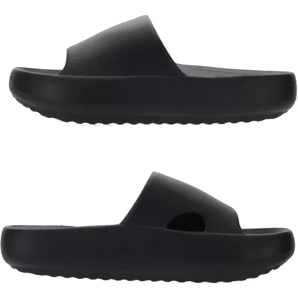 imageJoomra Arch Support Pillow Slippers for Women and Men Recovery House Slides Shower Sandals  Cushion Thick SoleBlack With Arch Support