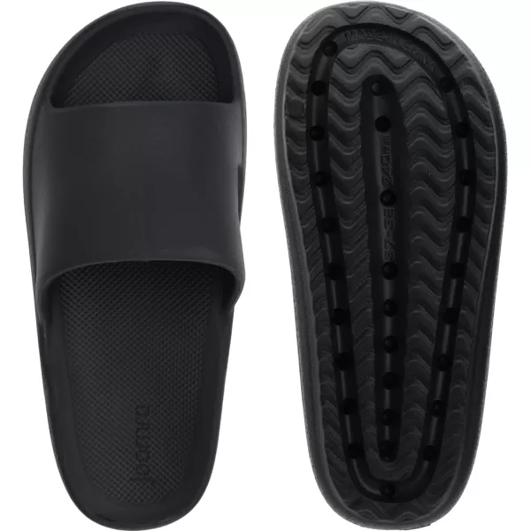 imageJoomra Arch Support Pillow Slippers for Women and Men Recovery House Slides Shower Sandals  Cushion Thick SoleBlack With Arch Support