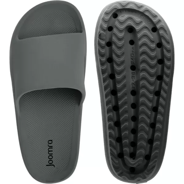 imageJoomra Arch Support Pillow Slippers for Women and Men Recovery House Slides Shower Sandals  Cushion Thick SoleDeep Grey With Arch Support
