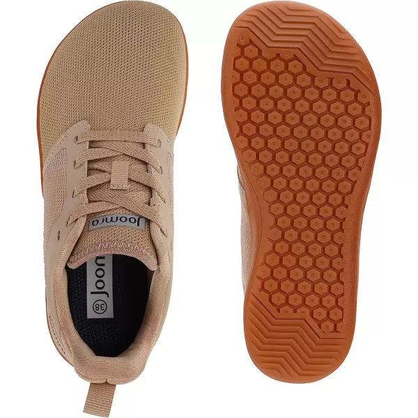 imageJoomra Mens Cross Trainer Minimalist Barefoot Shoes Zero Drop Sneakers  Wide Toe Box  Upgrade StabilityW83  Light Brown