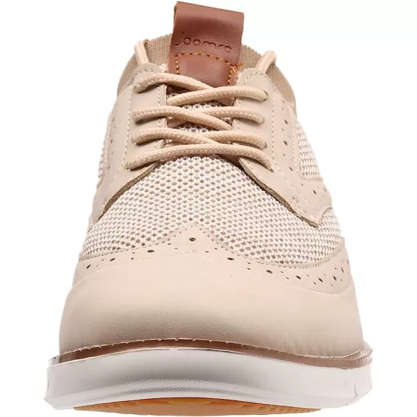 imageJoomra Mens KnitLeather Wingtip Oxford Dress ShoesBeige