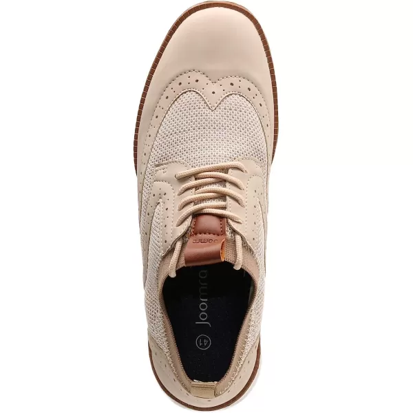 imageJoomra Mens KnitLeather Wingtip Oxford Dress ShoesBeige