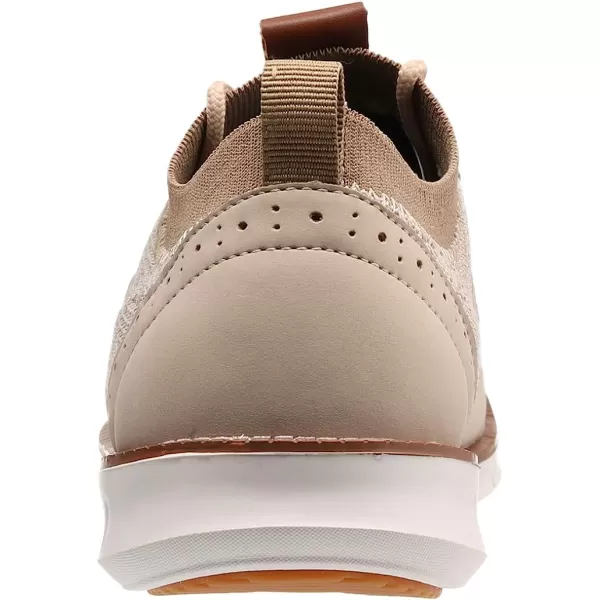 imageJoomra Mens KnitLeather Wingtip Oxford Dress ShoesBeige