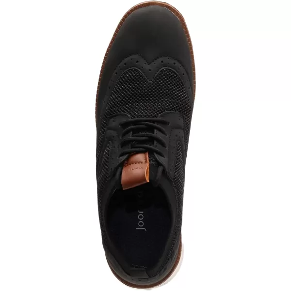 imageJoomra Mens KnitLeather Wingtip Oxford Dress ShoesBlack