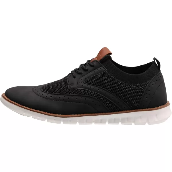imageJoomra Mens KnitLeather Wingtip Oxford Dress ShoesBlack