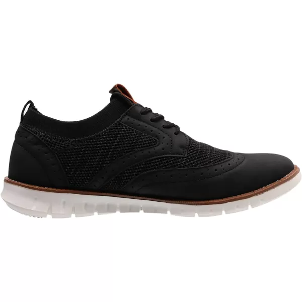 imageJoomra Mens KnitLeather Wingtip Oxford Dress ShoesBlack