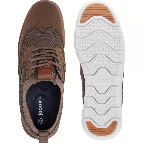 imageJoomra Mens KnitLeather Wingtip Oxford Dress ShoesBrown