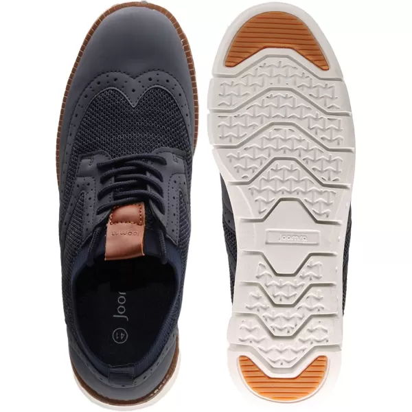 imageJoomra Mens KnitLeather Wingtip Oxford Dress ShoesDark Blue