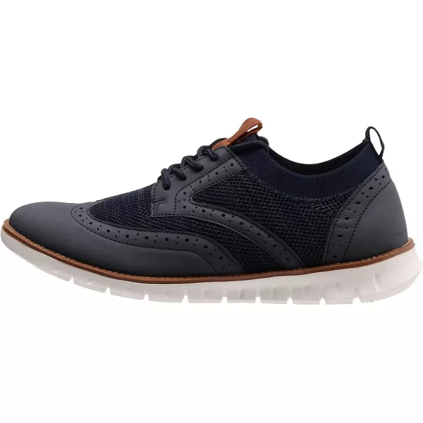 imageJoomra Mens KnitLeather Wingtip Oxford Dress ShoesDark Blue