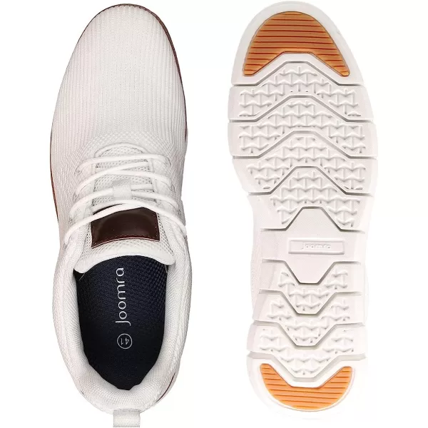 imageJoomra Mens KnitLeather Wingtip Oxford Dress ShoesWhite Waterproof