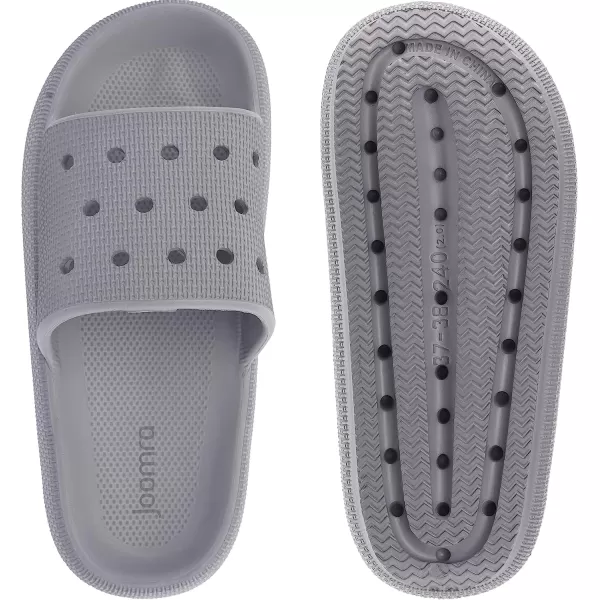imageJoomra Pillow Slippers for Women and Men Breathable Shower Slides Quick Drying Sandals  Ultra Cushion  Thick SoleGrey
