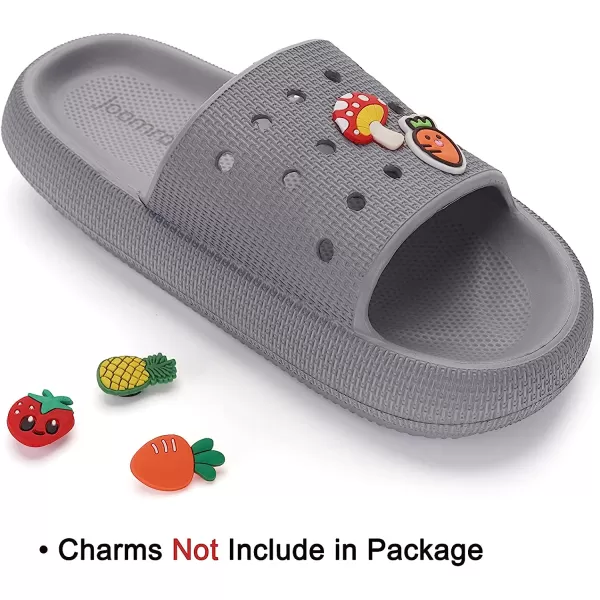 imageJoomra Pillow Slippers for Women and Men Breathable Shower Slides Quick Drying Sandals  Ultra Cushion  Thick SoleGrey