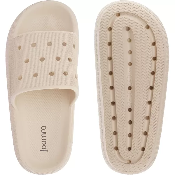 imageJoomra Pillow Slippers for Women and Men Breathable Shower Slides Quick Drying Sandals  Ultra Cushion  Thick SoleKhaki