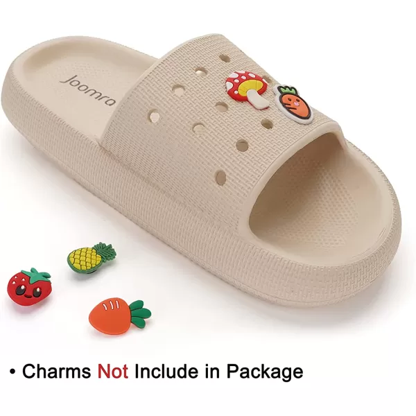 imageJoomra Pillow Slippers for Women and Men Breathable Shower Slides Quick Drying Sandals  Ultra Cushion  Thick SoleKhaki