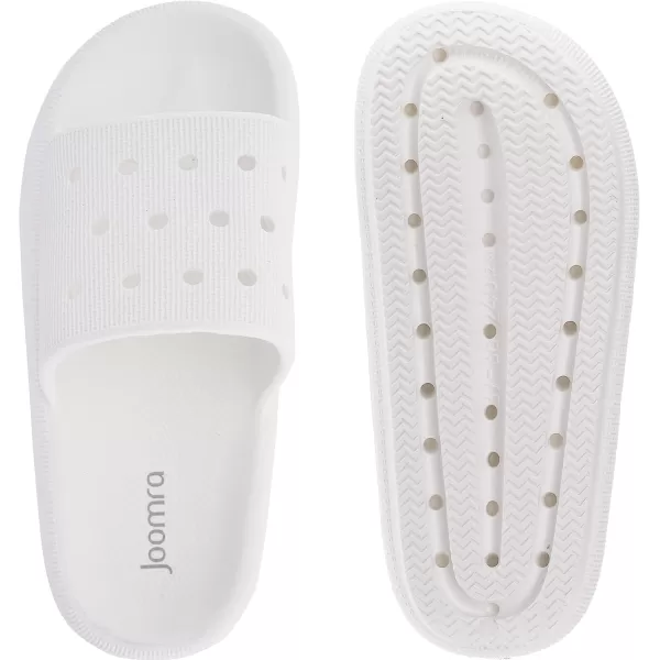 imageJoomra Pillow Slippers for Women and Men Breathable Shower Slides Quick Drying Sandals  Ultra Cushion  Thick SoleWhite