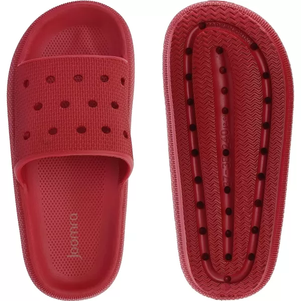 imageJoomra Pillow Slippers for Women and Men Breathable Shower Slides Quick Drying Sandals  Ultra Cushion  Thick SoleWine Red