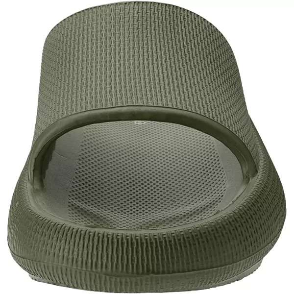imageJoomra Pillow Slippers for Women and Men Non Slip Quick Drying Shower Slides Bathroom Sandals  Ultra Cushion  Thick SoleArmy Green
